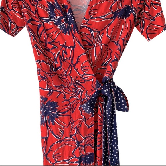 SALELilly Pulitzer Adalie Tomato Floral Wrap Dress - Picture 2 of 6